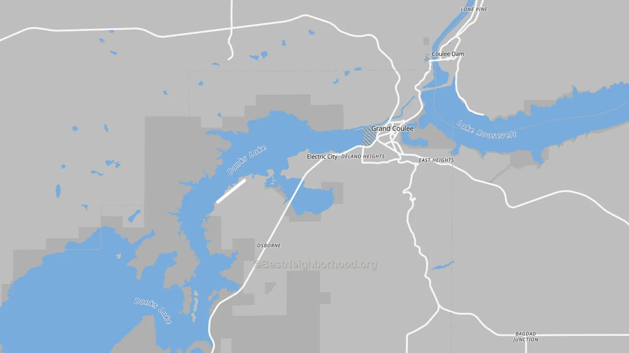 Transit Grade map of Electric City, WA