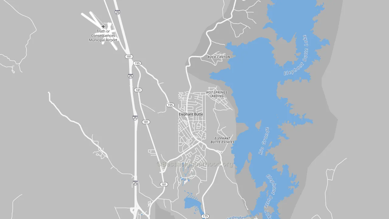 Transit Grade map of Elephant Butte, NM