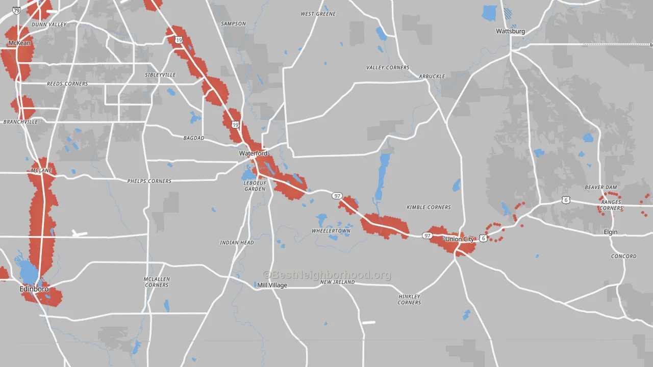 Transit Grade map of Elgin, PA
