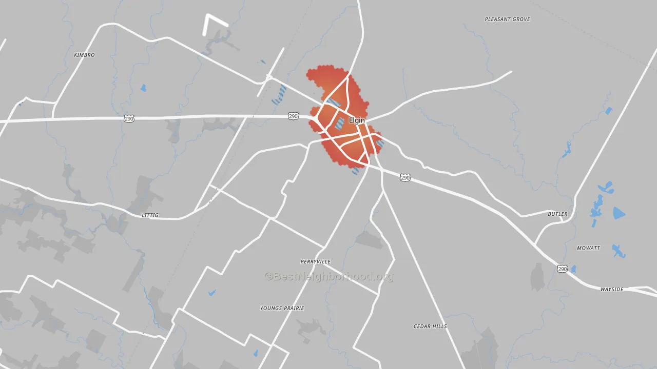 Transit Grade map of Elgin, TX