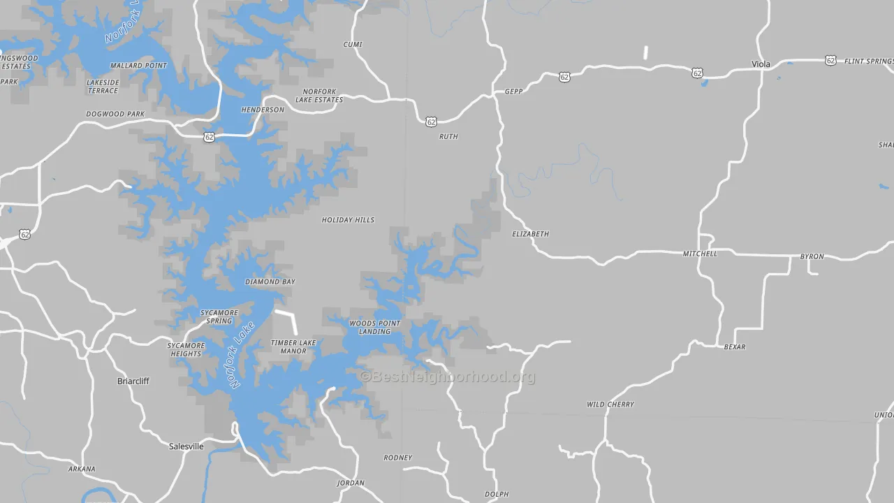 Transit Grade map of Elizabeth, AR