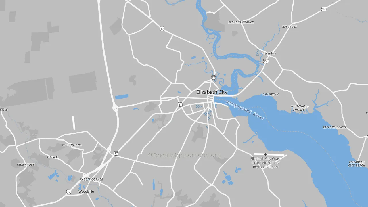 Transit Grade map of Elizabeth City, NC