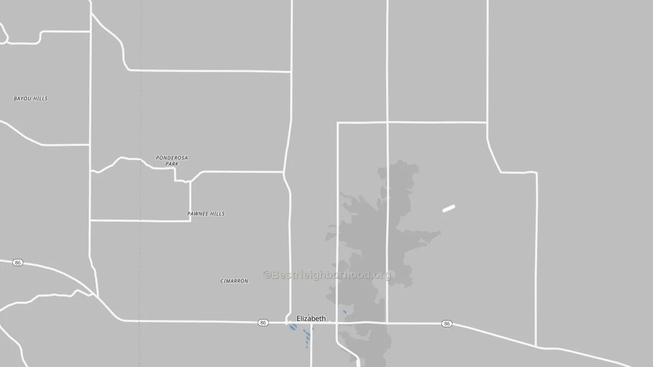 Transit Grade map of Elizabeth, CO