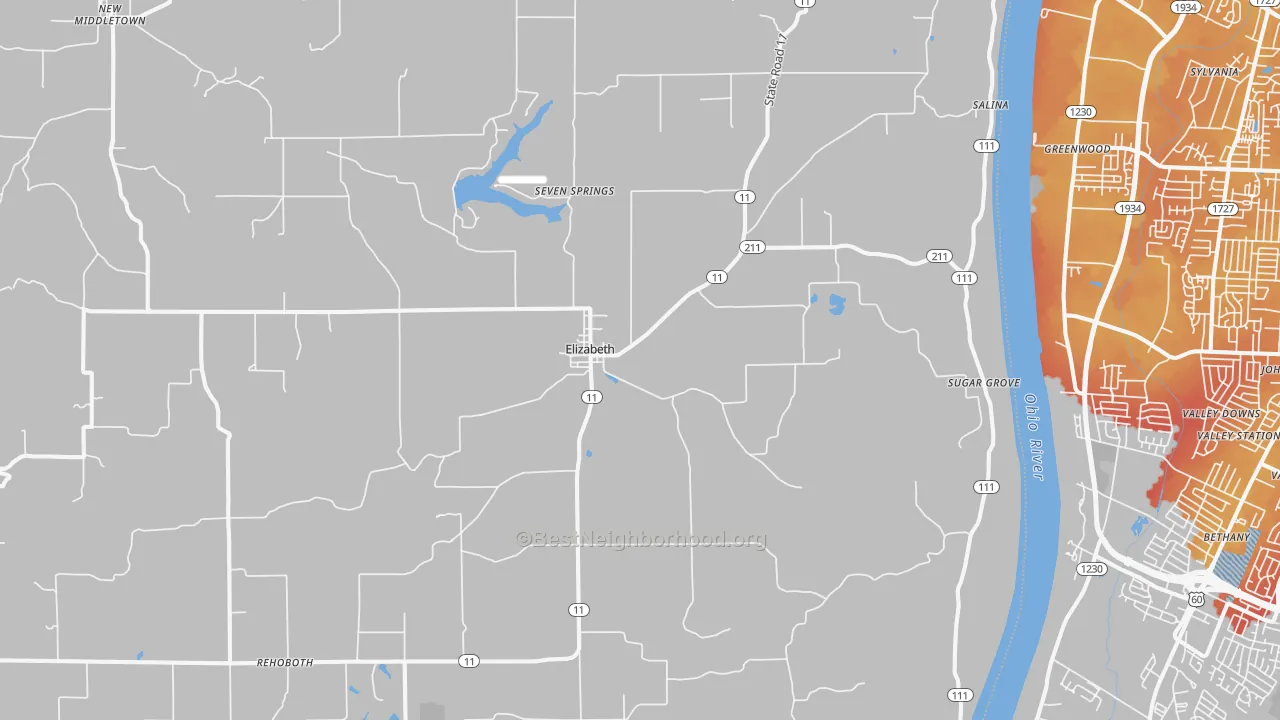 Transit Grade map of Elizabeth, IN