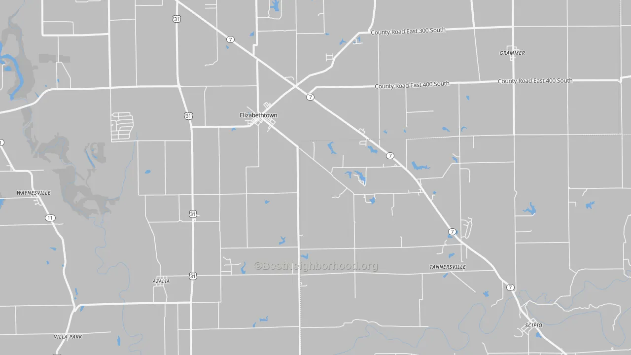Transit Grade map of Elizabethtown, IN