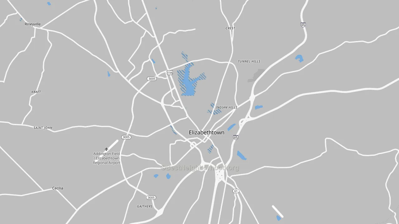 Transit Grade map of Elizabethtown, KY