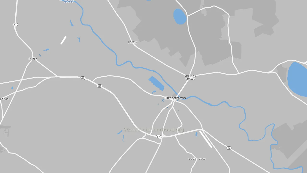 Transit Grade map of Elizabethtown, NC