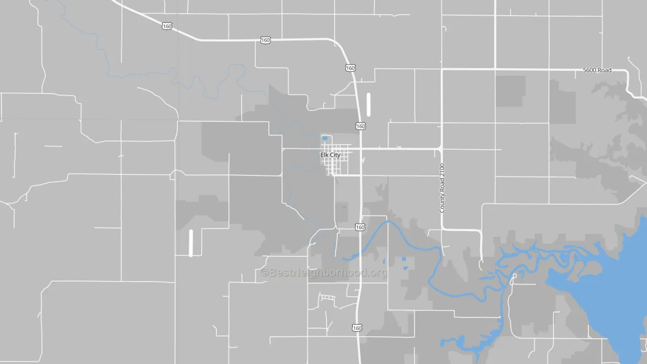 Transit Grade map of Elk City, KS