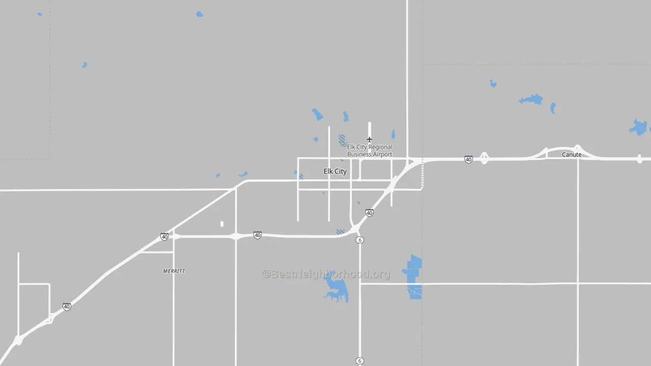 Transit Grade map of Elk City, OK