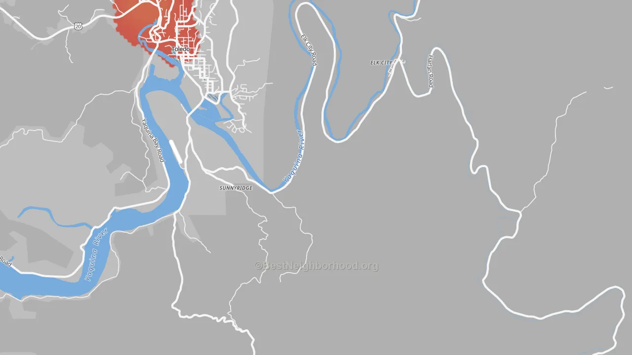 Transit Grade map of Elk City, OR