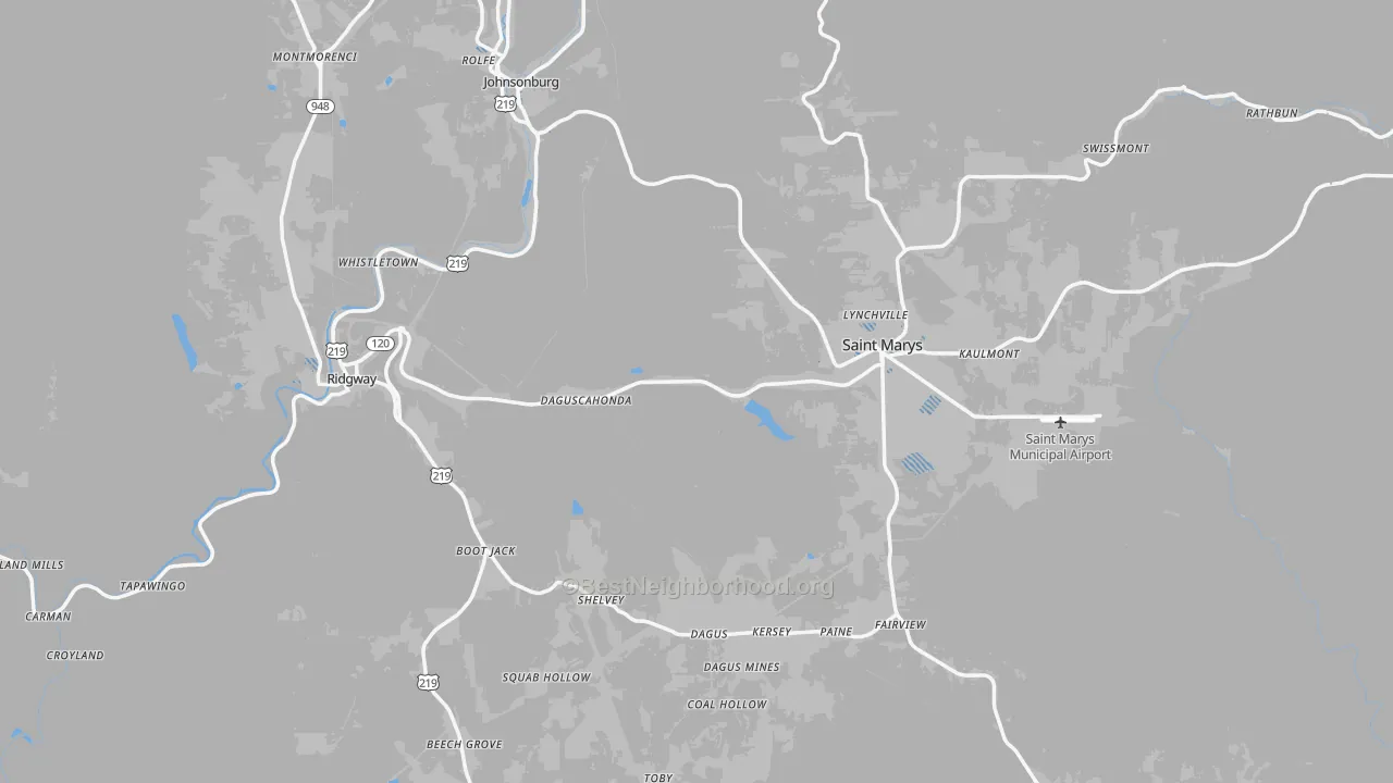 Transit Grade map of Elk County, PA