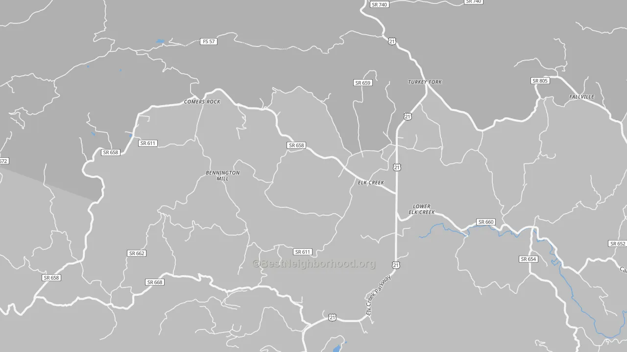 Transit Grade map of Elk Creek, VA