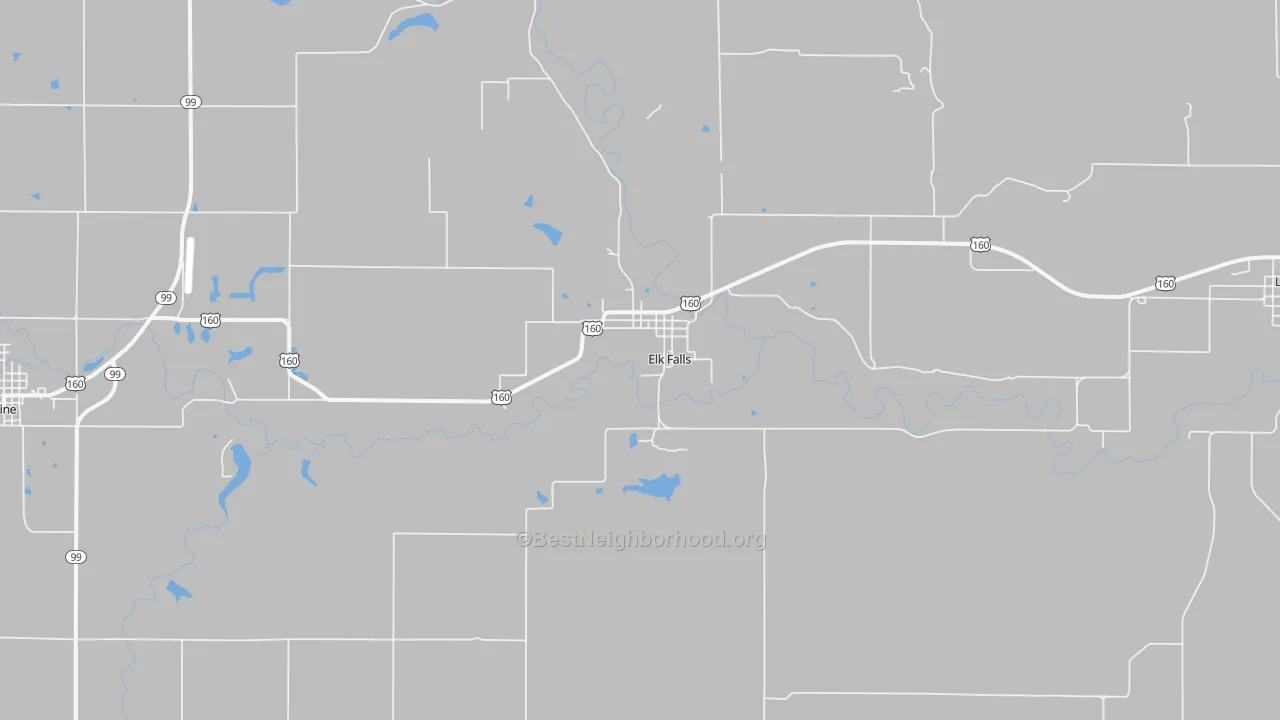 Transit Grade map of Elk Falls, KS