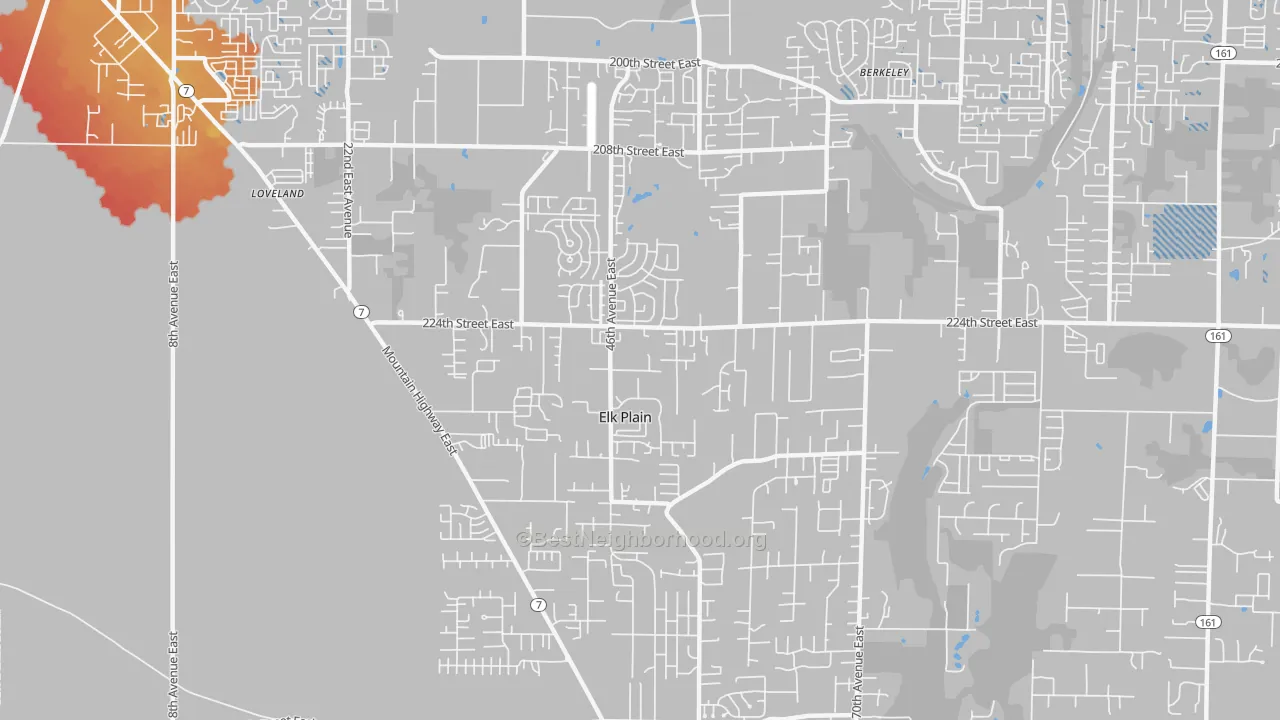 Transit Grade map of Elk Plain, Spanaway, WA