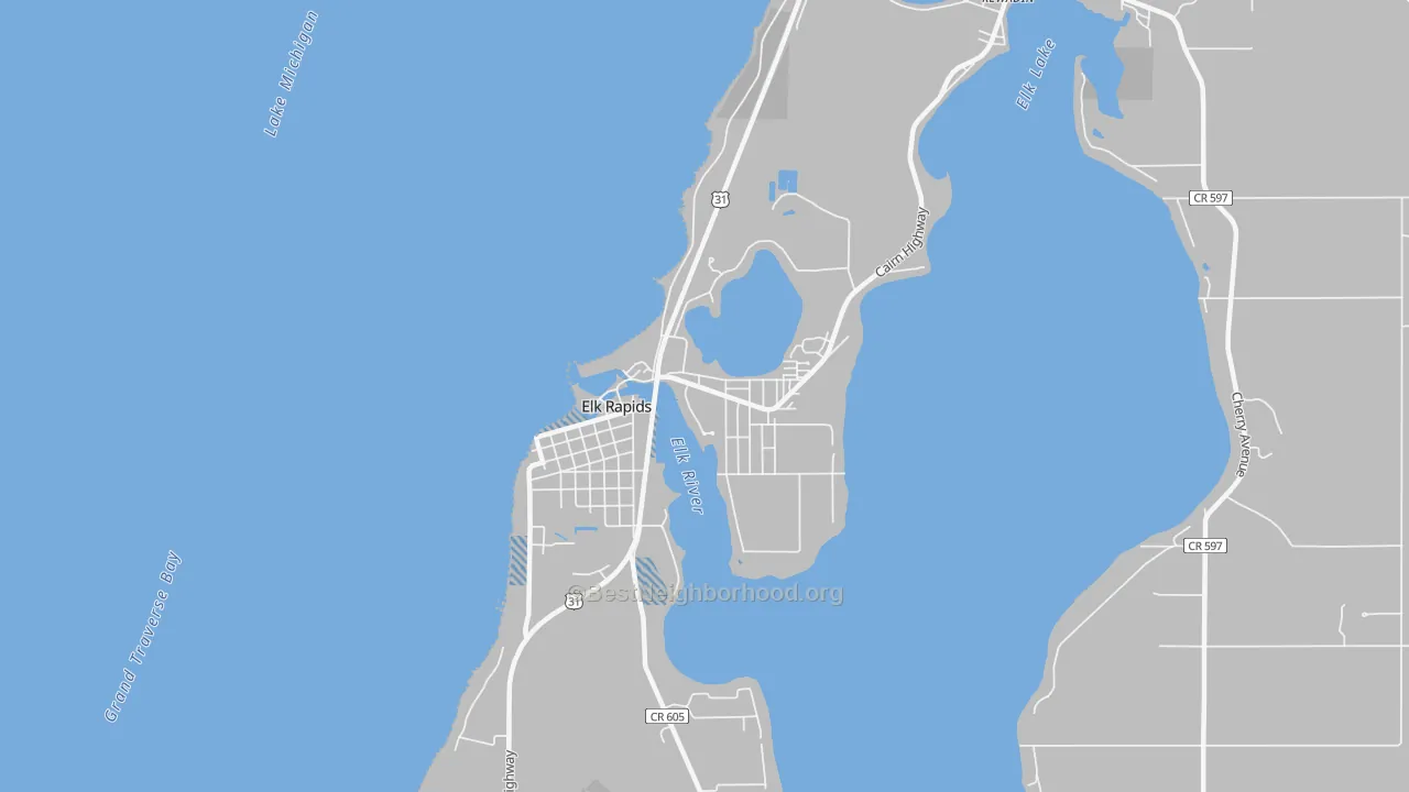 Transit Grade map of Elk Rapids, MI