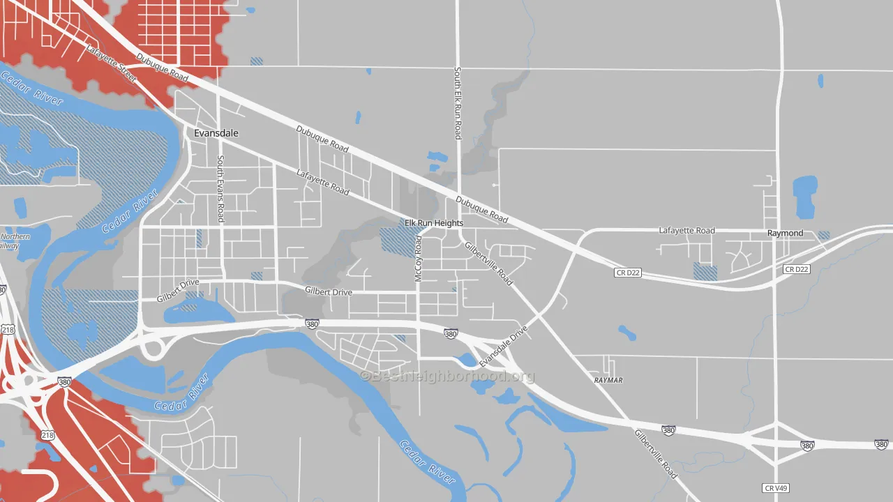Transit Grade map of Elk Run Heights, IA