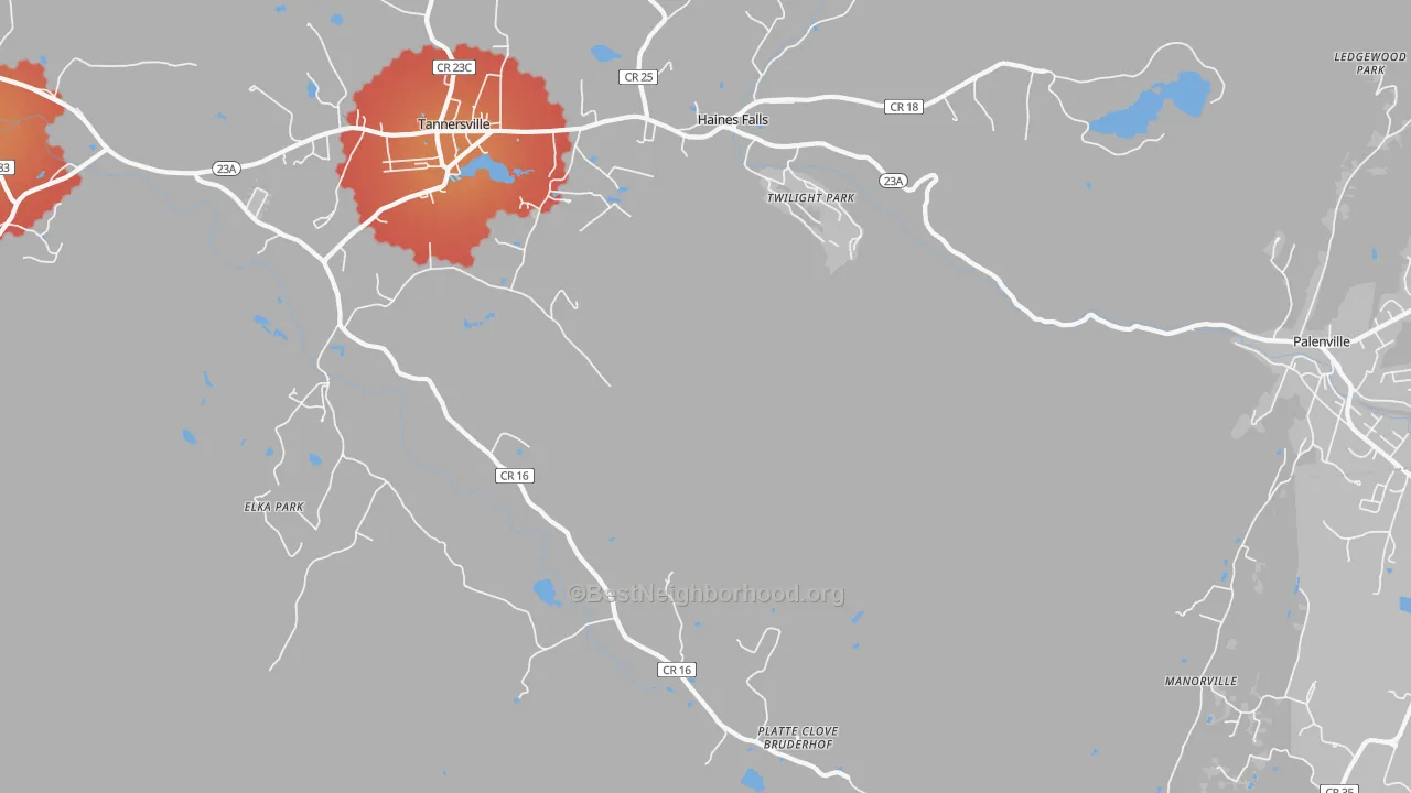 Transit Grade map of Elka Park, NY