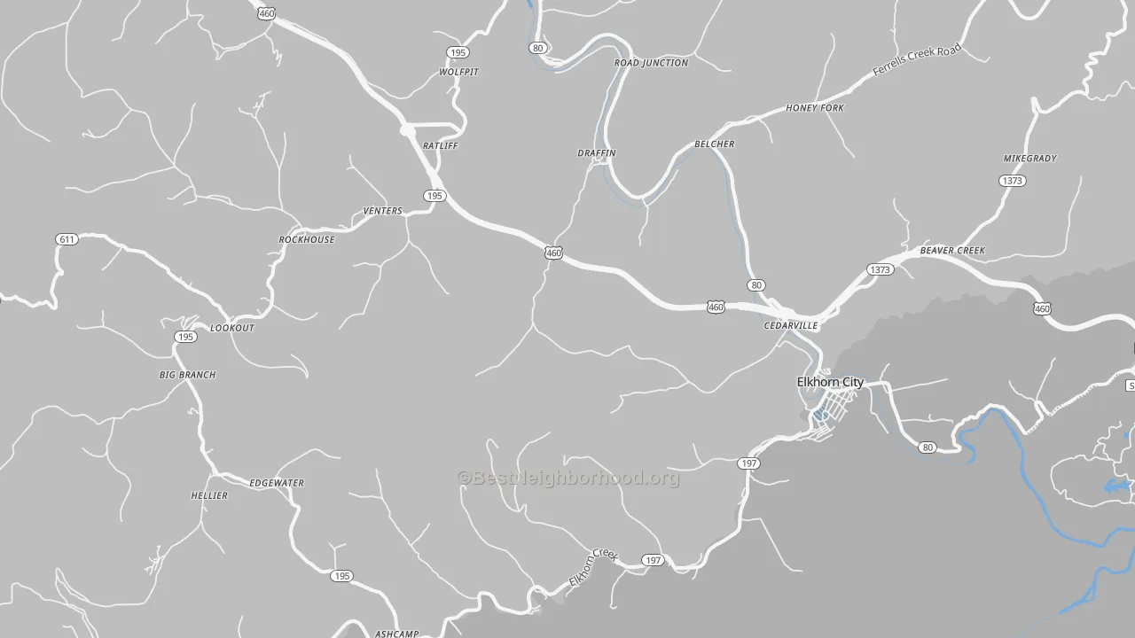 Transit Grade map of Elkhorn City, KY
