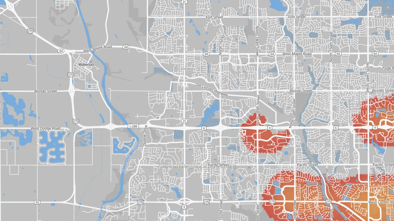 Transit Grade map of Elkhorn, NE