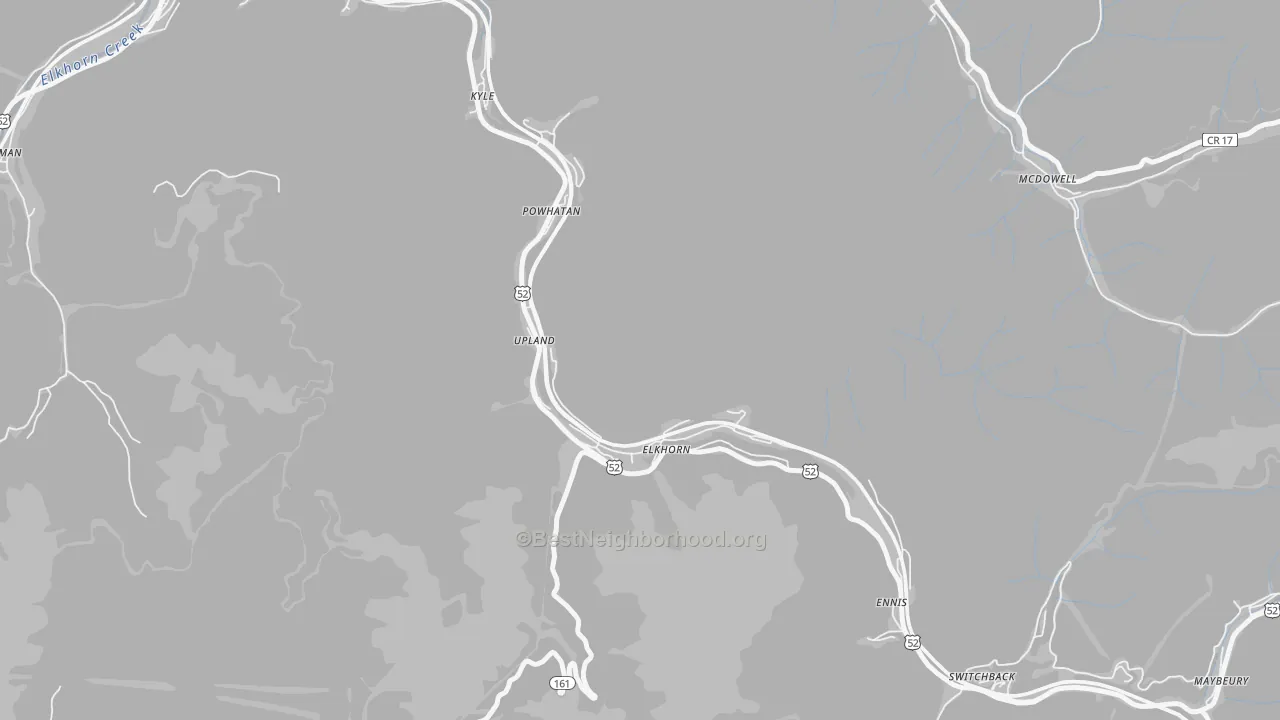 Transit Grade map of Elkhorn, WV