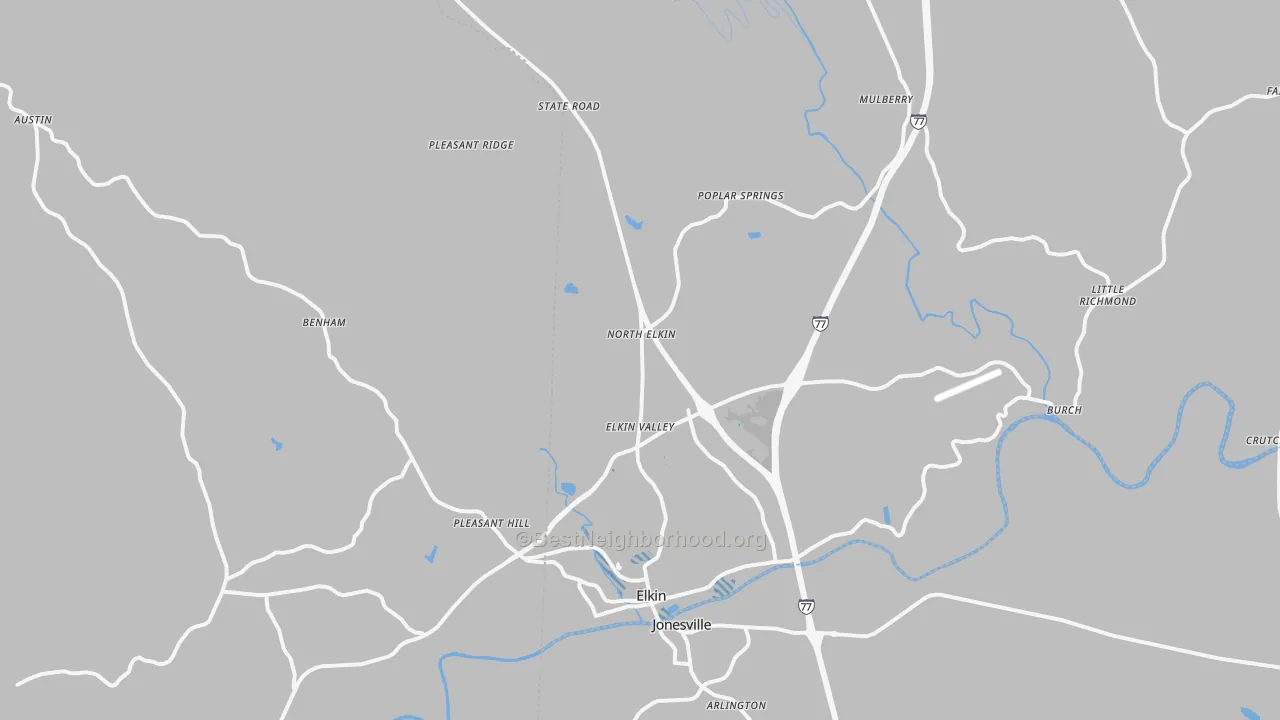 Transit Grade map of Elkin, NC