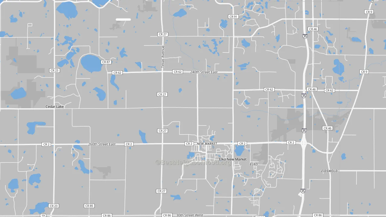 Transit Grade map of Elko, MN