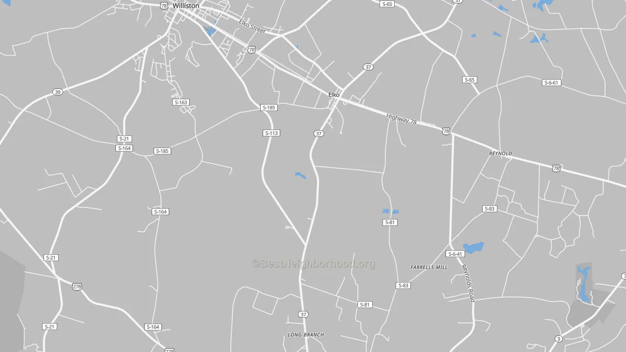 Transit Grade map of Elko, SC