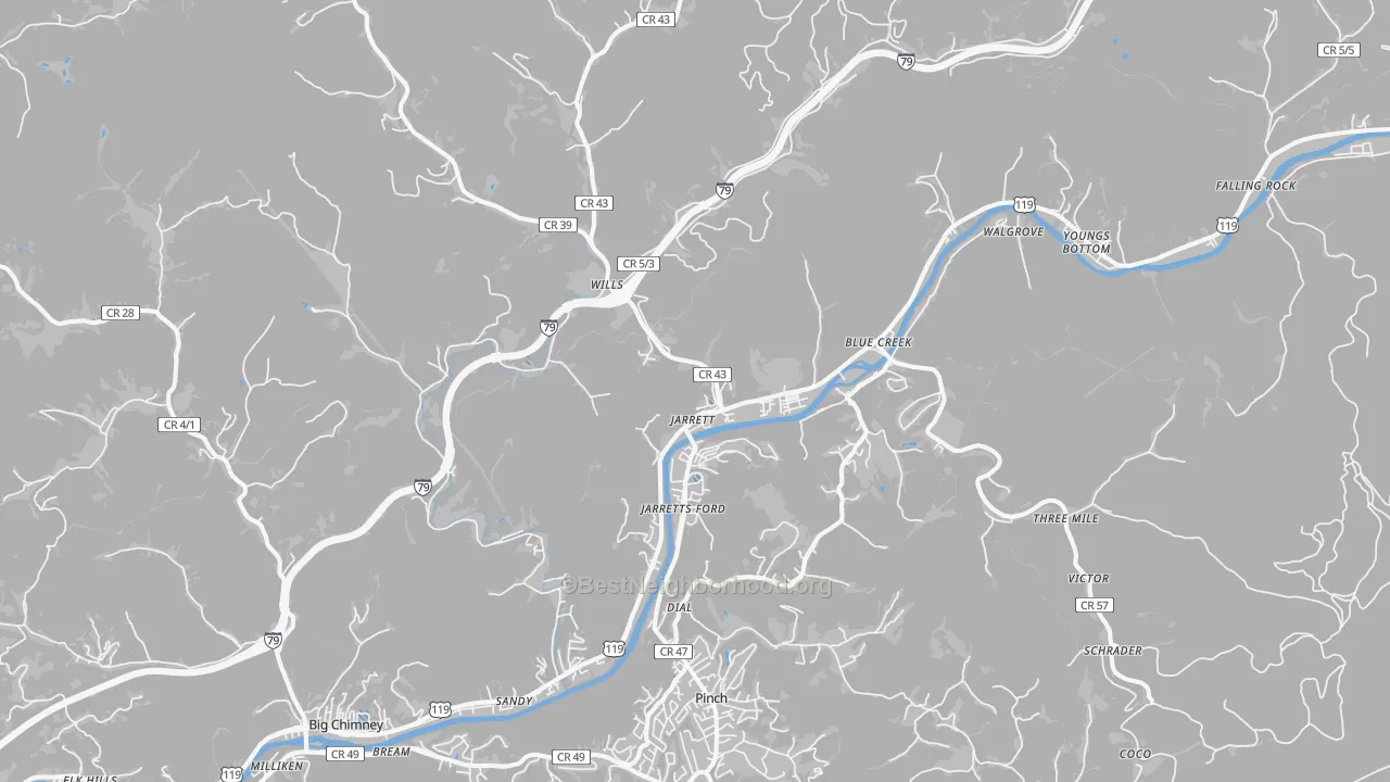 Transit Grade map of Elkview, WV