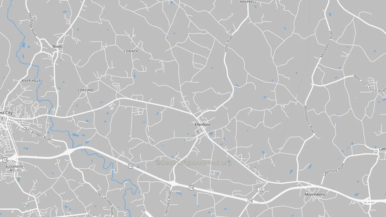 Transit Grade map of Ellenboro, NC