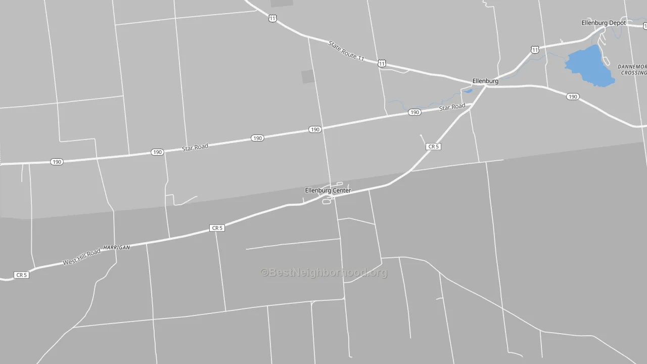 Transit Grade map of Ellenburg Center, NY