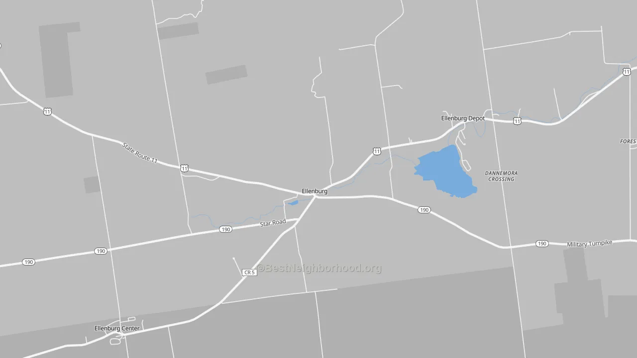 Transit Grade map of Ellenburg, NY