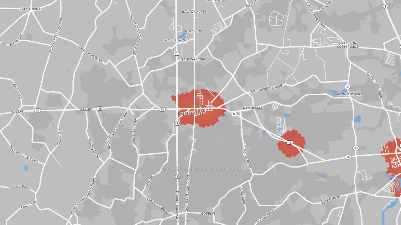 Transit Grade map of Ellendale, DE