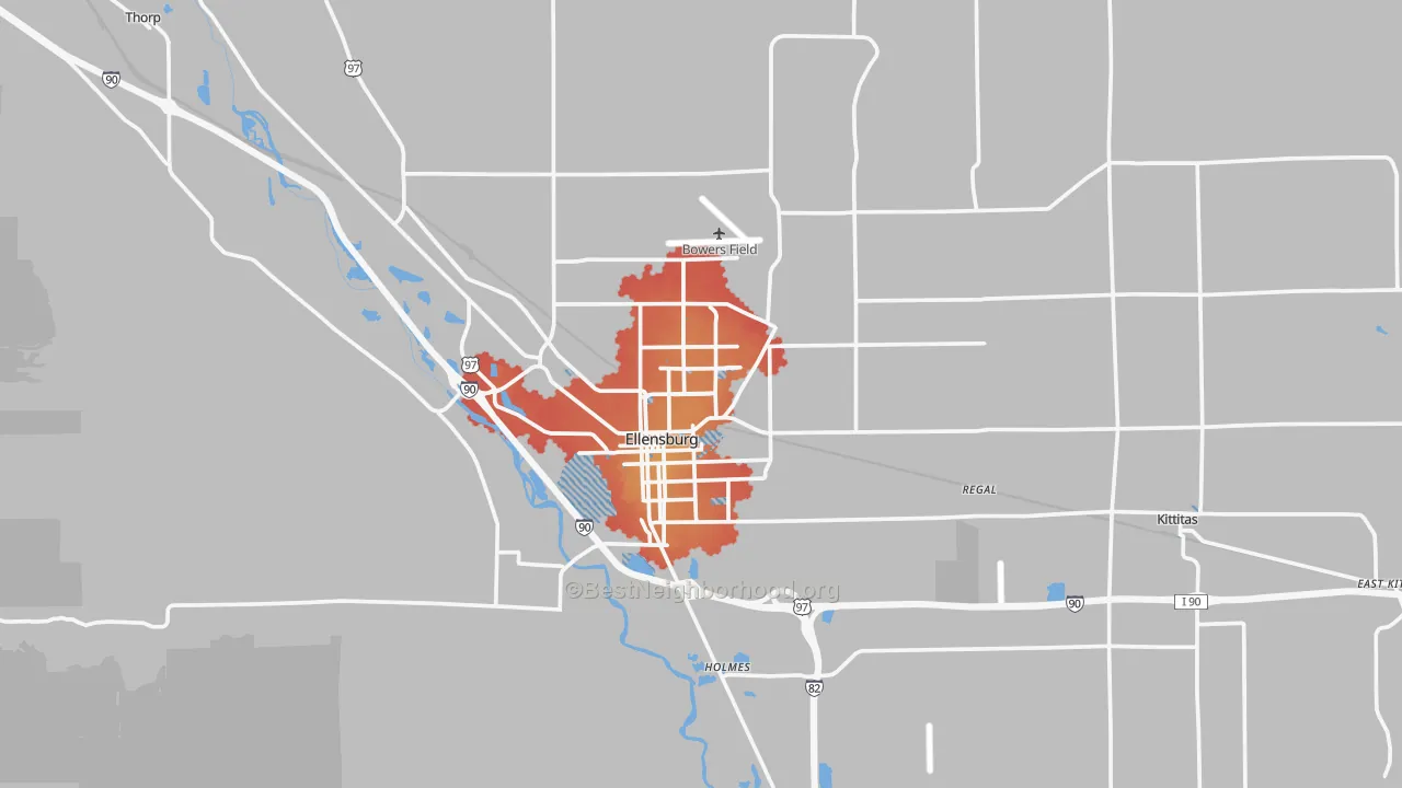 Transit Grade map of Ellensburg, WA