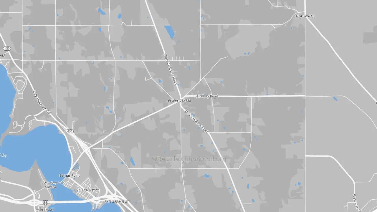 Transit Grade map of Ellery Center, NY