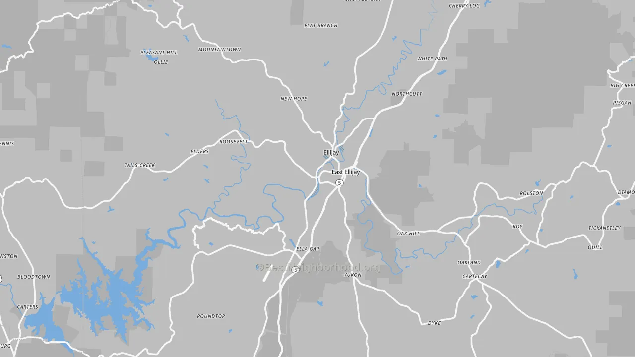 Transit Grade map of Ellijay, GA