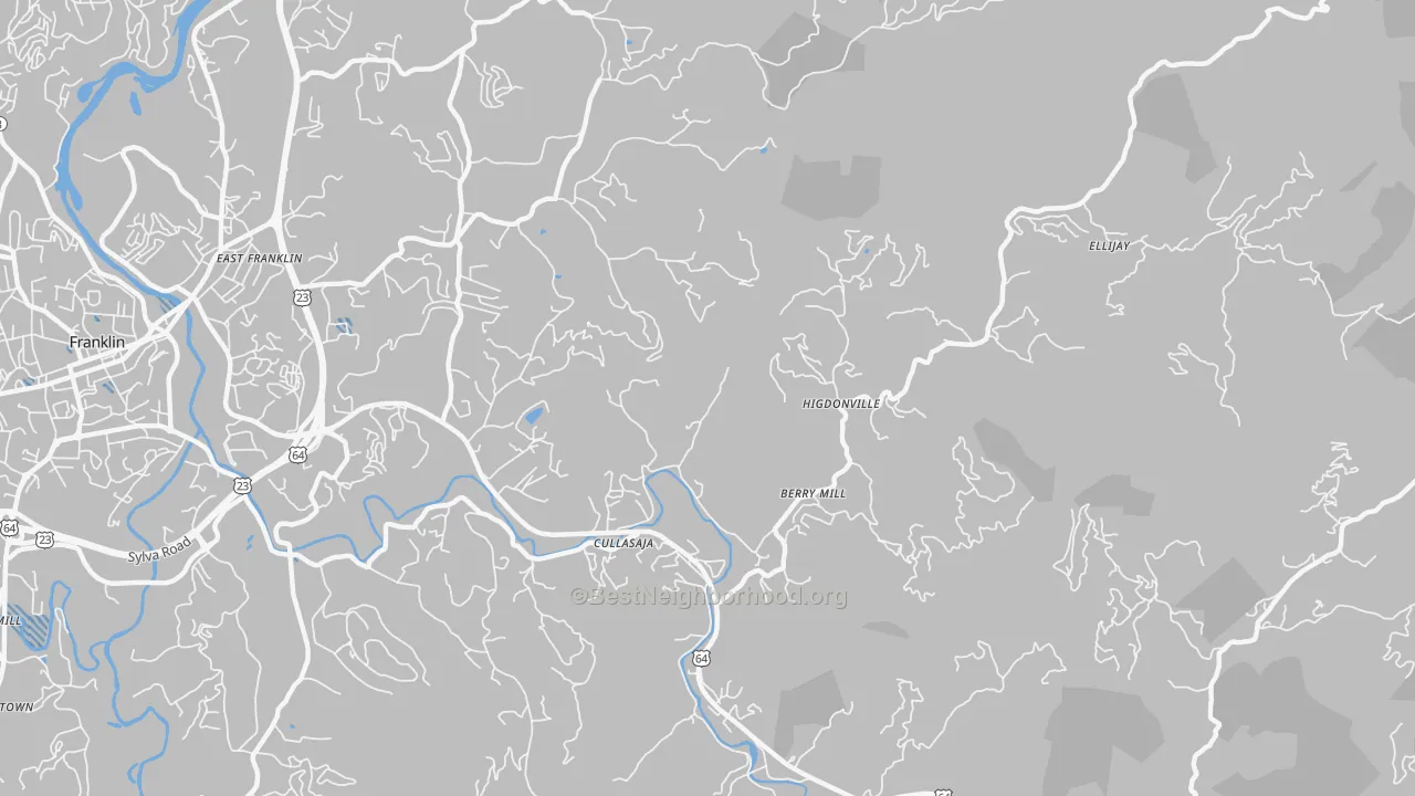 Transit Grade map of Ellijay, NC