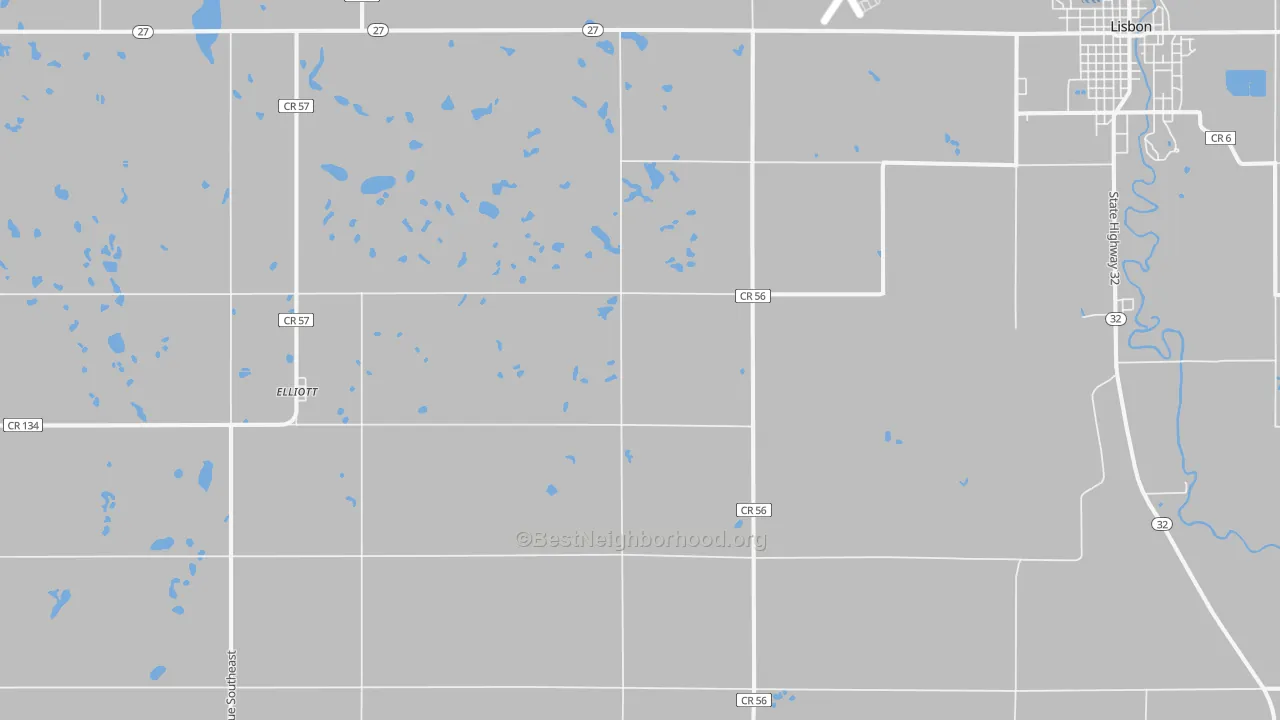 Transit Grade map of Elliott, ND