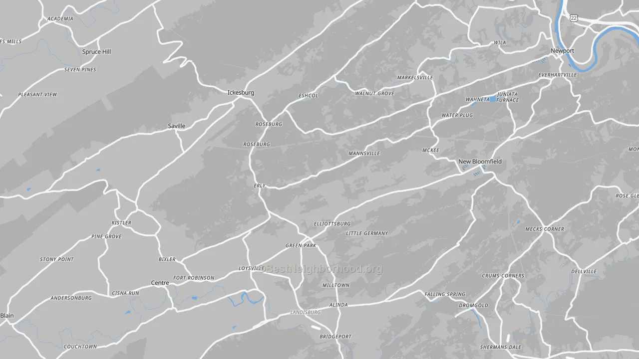 Transit Grade map of Elliottsburg, PA