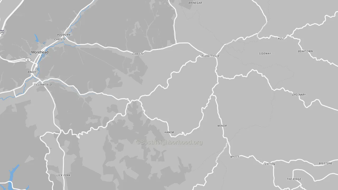 Transit Grade map of Elliottville, KY