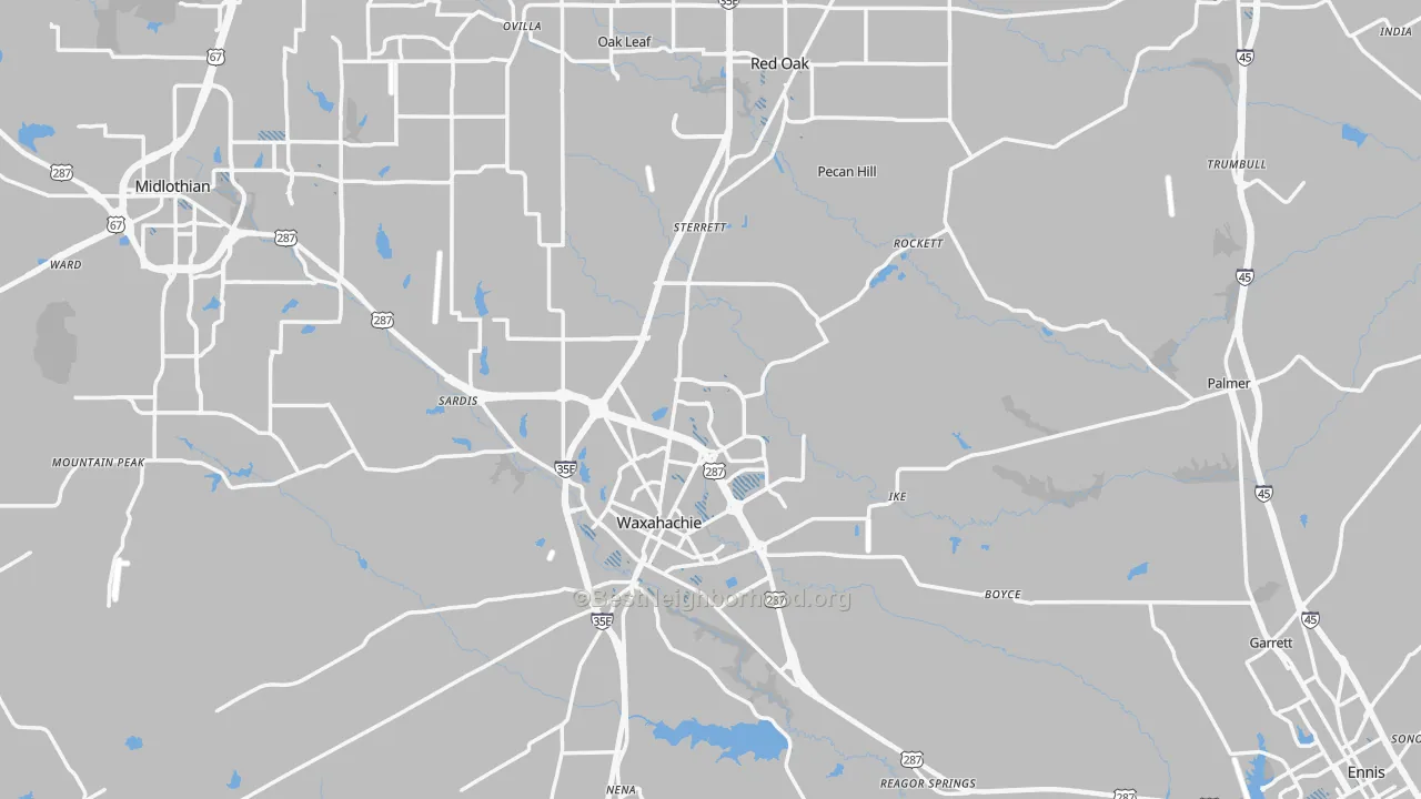 Transit Grade map of Ellis County, TX
