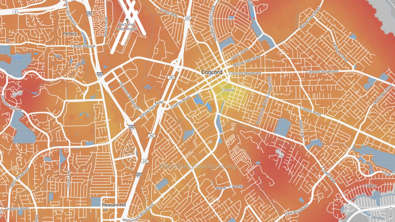 Transit Grade map of Ellis Lake, Concord, CA