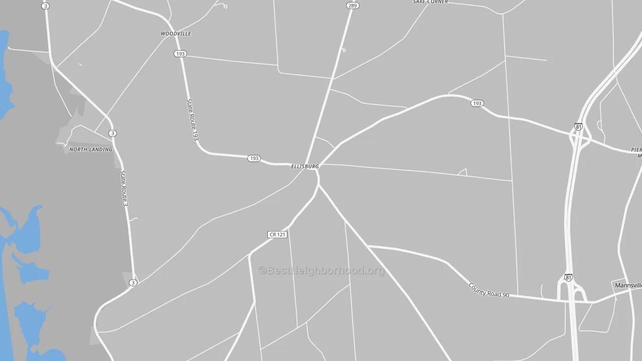 Transit Grade map of Ellisburg, NY