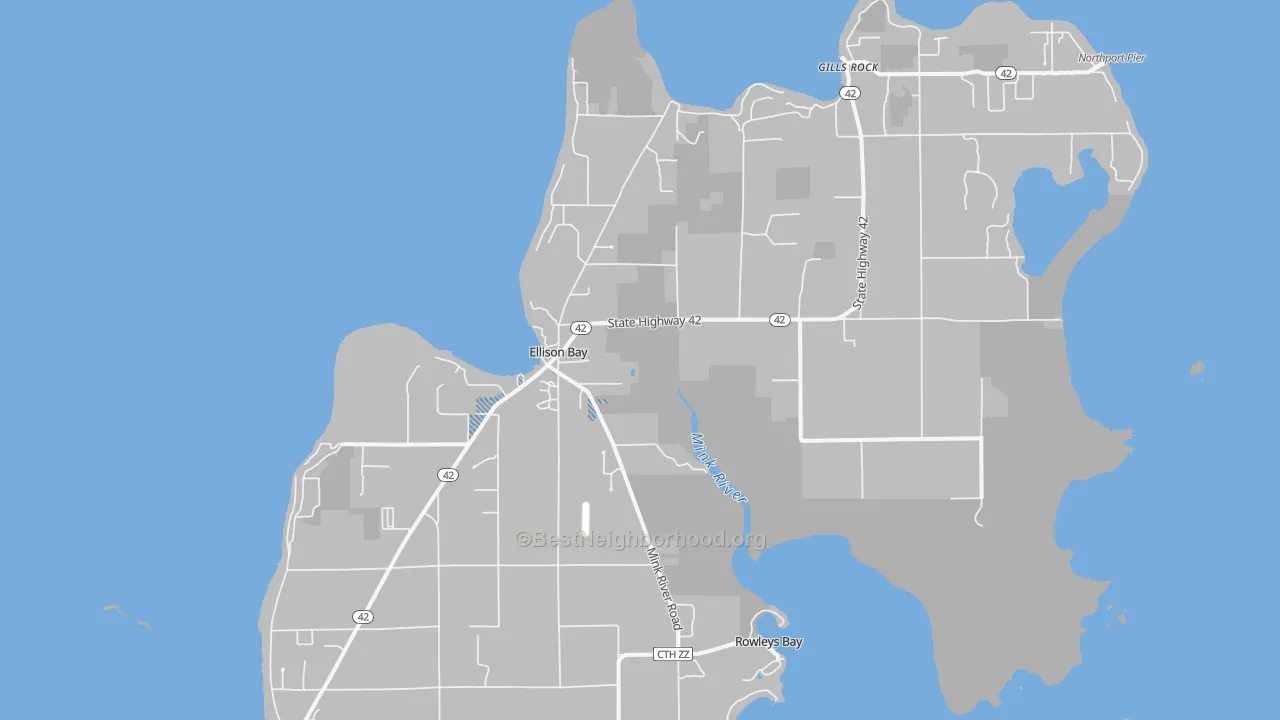 Transit Grade map of Ellison Bay, WI