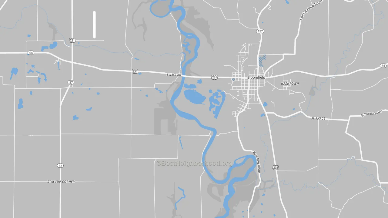 Transit Grade map of Elliston, IN