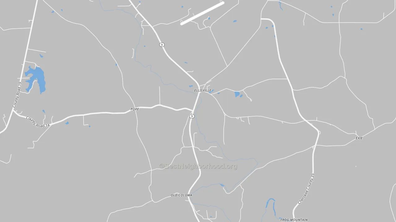 Transit Grade map of Ellisville, AL