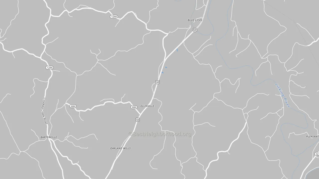 Transit Grade map of Ellisville, KY