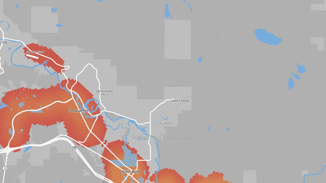 Transit Grade map of Ellisville, WA
