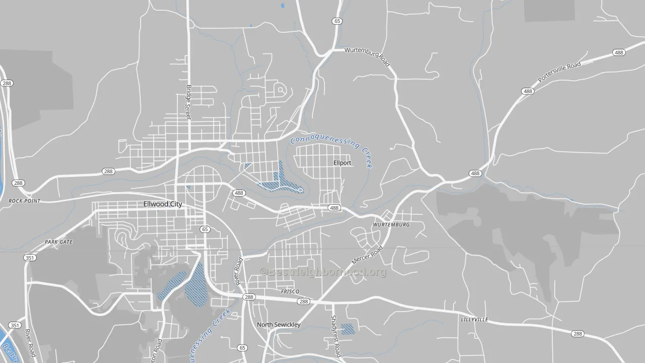 Transit Grade map of Ellport, PA