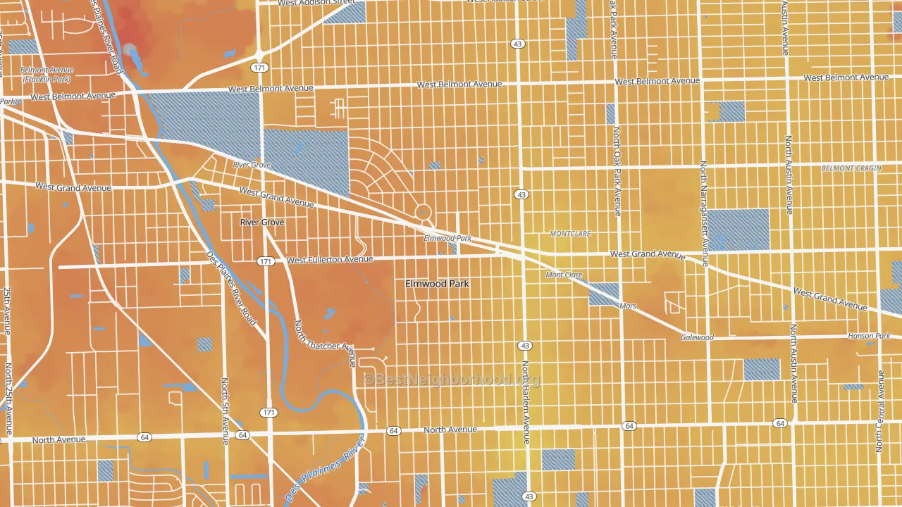 Transit Grade map of Ellsworth, Elmwood Park, IL