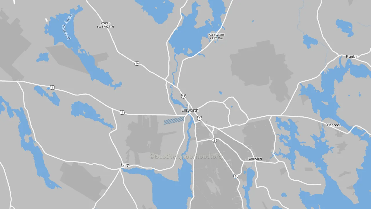 Transit Grade map of Ellsworth, ME